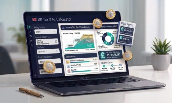 Focus Keyword: UK Income Tax Calculator 2026 showing net salary and HMRC tax bands.