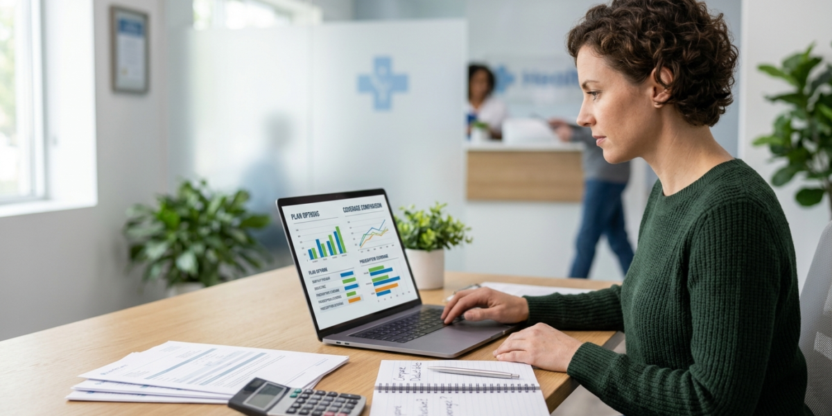 Adult reviewing Oscar Health Insurance and coverage costs on a laptop Oscar Health Insurance